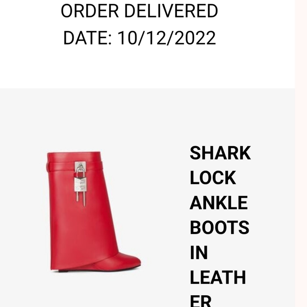 Givenchy Red Leather Ankle Boots